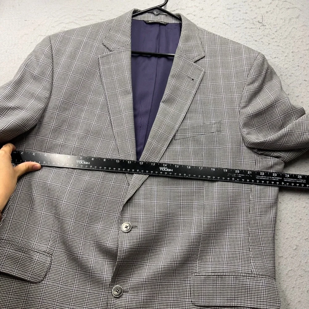 Jack Victor Exclusive Collection Houndstooth Wool Silk Blazer 46L Canada 2487